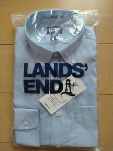 ランズエンド LANDS' END スーピマコットン100% オックスフォードシャツ ボタンダウンカラー ワイシャツ ブルー 39-82 ★新品未使用★