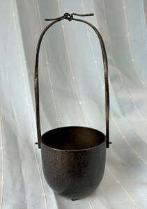 錫銅（錫青銅）製花入 唐銅 花入 花器 共箱 インテリア金属工芸品