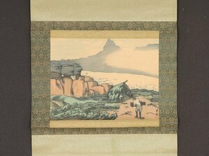 【版画】【伝来】sh7066〈川瀬巴水〉風景図 木版 新版画家 鏑木清方師事 ジョブズが愛した画家