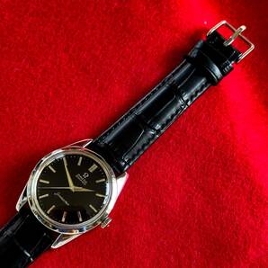 送料無料！ OH済 オメガ シーマスター cal.552 OMEGA SEAMASTER 自動巻き 黒文字盤 下りＳ 1963年 アンティーク メンズ腕時計 昭和レトロの画像8