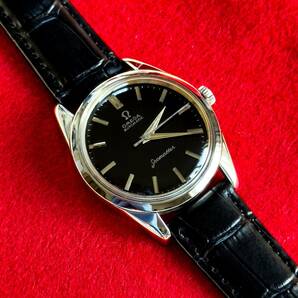 送料無料！ OH済 オメガ シーマスター cal.552 OMEGA SEAMASTER 自動巻き 黒文字盤 下りＳ 1963年 アンティーク メンズ腕時計 昭和レトロの画像7