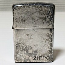 当時物 ZIPPO ジッポービンテージオイルライター ZIPPOロゴ フレームアイコン 炎 シルバーカラー 1998年製 喫煙具 動作未確認 現状品_画像1