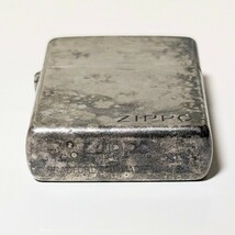 当時物 ZIPPO ジッポービンテージオイルライター ZIPPOロゴ フレームアイコン 炎 シルバーカラー 1998年製 喫煙具 動作未確認 現状品_画像2