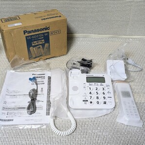 未使用保管品 Panasonic VE-GD27DL-W/VE-GD27/KX-FKD405-W/PNLC1058 パナソニック コードレス電話機 RU.RU.RU ルルル 箱 説明書付 現状品の画像1