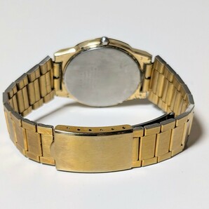 当時物 希少レア SEIKO 6030-7060 セイコー シーガル 3針クオーツ ゴールド文字盤 メンズ ゴールドカラー腕時計 電池交換済 稼働品の画像5