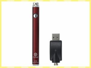 ベイプ 電子タバコ 510規格 レッド Vape リキッド 可変電圧 USB充電 CBDオイル用 380mAh 100mmx11mm 即起動 [2708:jungle]