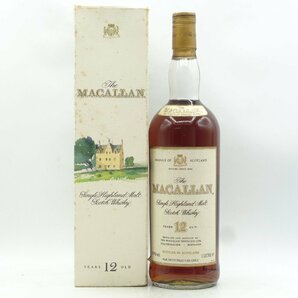 THE MACALLAN ザ マッカラン 12年 シングル ハイランド モルト スコッチ ウイスキー 旧ボトル 箱入 未開栓 古酒 1000ml 43% Z018508の画像1