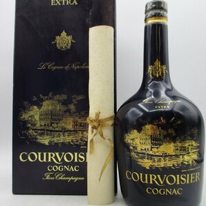 COURVOISIER EXTRA FINE CHAMPAGNE クルボアジェ エクストラ フィーヌシャンパーニュ コニャック ブランデー 陶器 箱入 未開栓 X266925の画像1