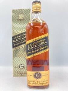 ST【同梱不可】Johnnie Walker ジョニーウォーカー 黒ラベル 黒金キャップ 箱有 ウイスキー特級 750ml 43％ 未開栓 古酒 Z047261