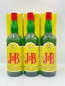 ST【同梱不可】 J&B ジャスティン ＆ ブルック ウイスキー特級 3本セット 750ｍl 43% 箱有 ※ラベル剥がれアリ 未開栓 古酒 Z046670