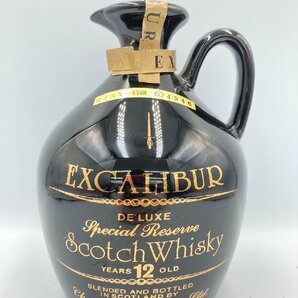 ST【同梱不可】EXCALIBUR エクスカリバー 12年 ウイスキー特級 陶器 750ml 43% 1319g 未開栓 古酒 Z048458の画像1