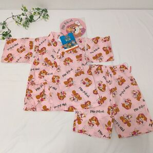 未使用 パウ・パトロール 甚平【120】女の子 ピンク うちわ付き