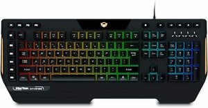 送料無料 MEETION 有線 ゲーミングキーボード USBコード付き Backlit ゲーミングキーボード ブラック 新品 未使用