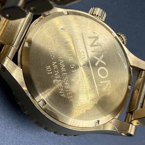 1円〜 動作品 NIXON／ニクソン THE51-30 ゴールドカラー クォーツ メンズ腕時計 の画像7