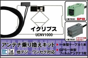 フィルムアンテナ ケーブル セット 地デジ ワンセグ フルセグ イクリプス ECLIPSE DTVF01 同等品 UCNV1000 対応 高感度