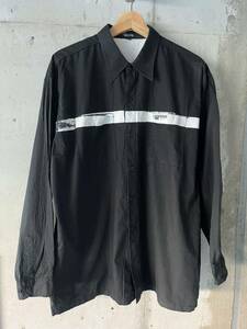 激レア スペシャル USA製 90’s OLD STUSSY 紺タグ ステューシー ライン 長袖シャツ ビンテージ vintage 80‘s 黒タグ ギャルソンシャツ