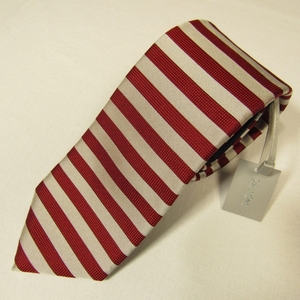  unused goods Calvin Klein pra tinamCalvin Klein PLATINUM border pattern silk necktie made in Japan 