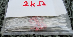  long-term storage 1/6W charcoal element film resistance 2kΩ( red black red ) 10ps.
