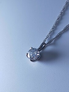 新品未使用 大粒 1.011ct 天然ダイヤモンド 一粒ダイヤネックレス Hカラー SI2 GOOD プラチナ 1ct 1カラット 鑑定書付き 40cm