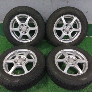 社外ホイール!! 13x4.5J +38 冬タイヤ付き 145/80 4本セット 中古 売切!!の画像1