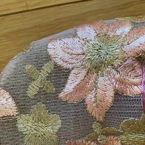 ルームシューズ スリッパ 刺繍 花 ピンク 室内履き 麻 通気性 人気 かわいい オシャレ 涼しい シースルー メッシュの画像3