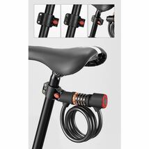ワイヤーロック　自転車　バイク　ロック　盗難防止　ライト付き　USB充電　鍵　_画像5