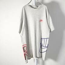 90s USA製 OLD NIKE AIR ビッグ ロゴ Tシャツ ナイキ グレー XL古着 f564_画像1