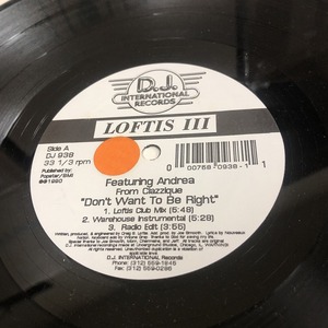Loftis III Featuring Andrea - Don't Want To Be Right　(usedbox3)