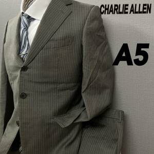 CHARLIE ALLEN A5 グレー ストライプ 3ボタン スーツ AK12