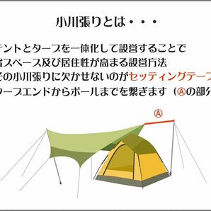 小川張り タープ延長ベルト4.15m セッティングテープ ワンタッチ ブラックの画像4