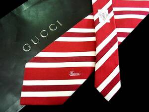 ■E4753N●良品●グッチ【GUCCI　ロゴ入】 ネクタイ●