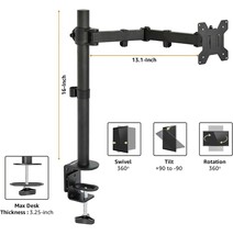 0604u2509　 Amazonベーシック モニターアーム 1画面 シングル 高さ調節可能 デスク設置用 スチール製_画像2