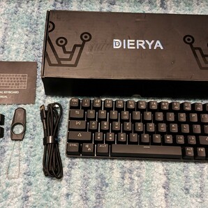 0604u2433 DIERYA 60% ワイヤレスメカニカルキーボード TKL 63キー RGB 発光 全キーロールオーバー 赤軸の画像1