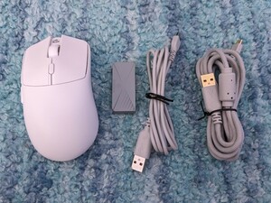 0604u2602　G-WOLVES HTS Plus (HTS+) 4K Wireless Gaming Mouse 4000Hz ゲーミングマウス (White)