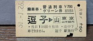 (4) A 普通グリーン一葉式 逗子→山手線内 【軽いスジ】 6499 【※要読】