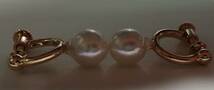 ◆照り艶綺麗 宇和島産あこや真珠 越物 バロック珠 大珠 約8-9mm珠 貫通珠使用 フープイヤリング Y-4_画像4