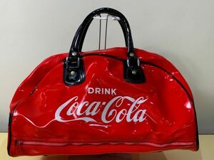 ◆☆21 ボストンエナメルバッグ コカ・コーラ サイズ (約) 幅48×奥行25×高さ30cm　アンティーク　コレクション　ノベルティグッズ◆Ｔ