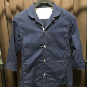 SHIPS JET BLUE 七分袖　シャツ　開襟　オープンカラー　ネイビー