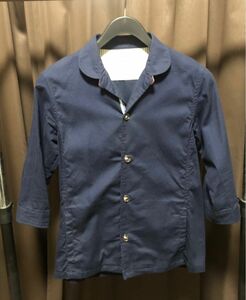 SHIPS JET BLUE 七分袖　シャツ　開襟　オープンカラー　ネイビー