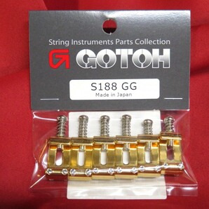 ★新品セール/最安値★GOTOH／S188-GG◆国産 スチール サドル／ゴールド 6個セット 倍音効果◎ 弦落ち 改善！◇10.8mm ピッチ G／Goldの画像2