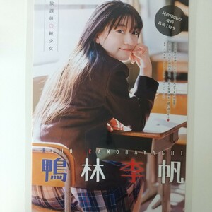 う-030『雑誌グラビア ラミネート加工』『鴨林李帆 高校1年生 圧倒的透明感 制服』ヤングキング 2020年4月20日号 B5 4枚8ページ ※15