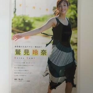 う-042『雑誌グラビア ラミネート加工』『鷲見玲奈 初登場 人気アナウンサー 』ヤングマガジン 2020年9月28日号 B5 4枚7ページ ※15