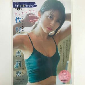 き-021『雑誌グラビア ラミネート加工』牧野真莉愛(モーニング娘。'21・大人の魅力たっぷり)B5 4枚7Pヤングマガジン2021.３.15日号※15