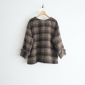 2022AW / Cloth＆Cross クロスアンドクロス / シャギーチェックプルオーバー ブラウス / ST-L1051 / 2312-0583