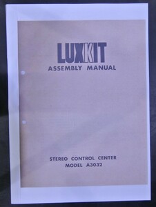  owner manual LUX A3032 (CL32) pre-amplifier 