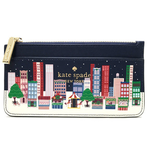 ケイトスペード ID パス カード コインケース ウィンター ワンダース レザー ネイビー ゴールド金具 KE696 3580 未使用 kate spade