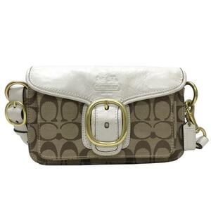  Coach waste to bag waste to pouch signature white Brown lady's men's bag used COACH