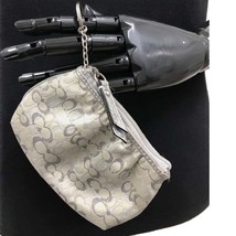 コーチ ポーチ コインケース 小銭入れ 財布 キーリング シグネチャー シルバー ラメ グレー レディース メンズ 中古 COACH_画像6