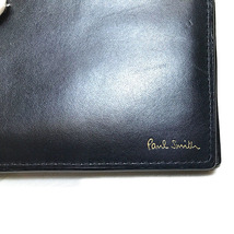 ポールスミス Paul Smith 二つ折り 財布 小銭入れ付き コンパクト レザー ブラック メンズ 中古_画像6