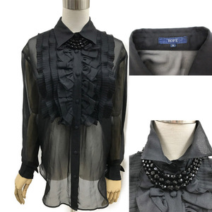  Rope shirt blouse tops necklace attaching black lady's size M post to delivery shipping used old clothes ROPE